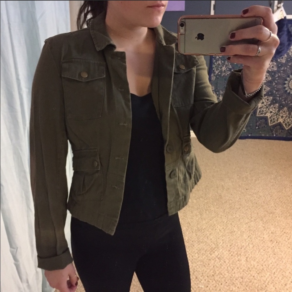 Military Style Jacket with Hi/Low Back